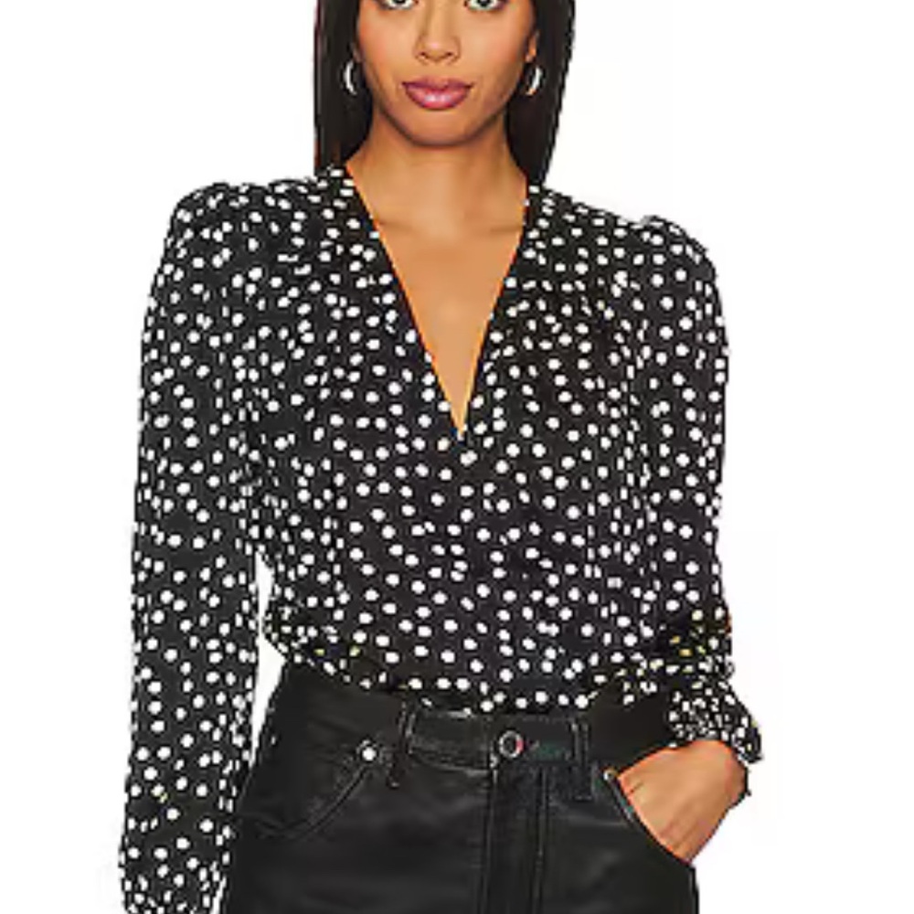 Heartloom Black and White Polka Dot Blouse